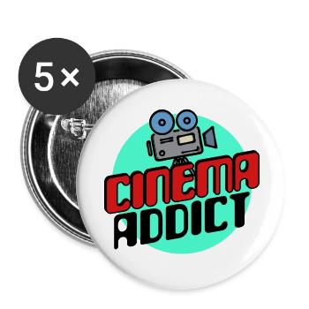 Movie Night Movies Series Statement Movie Night - Lot de 5 petits badges (25 mm) - blanc - Devant
