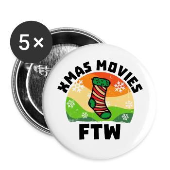 Binge Watching Movies Movies Statement Series - Lot de 5 petits badges (25 mm) - blanc - Devant