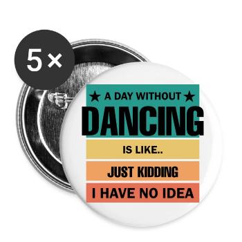 Dancing Dance Music - Buttons small 1''/25 mm (5-pack) - white - Front