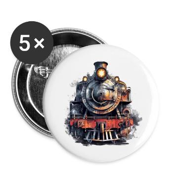 Eine Dampflokomotive ist wie eine Zeitreise - Buttons klein 25 mm (5er Pack) - Weiß - Vorne