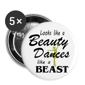 Dancing Dance Music - Buttons klein 25 mm (5er Pack) - Weiß - Vorne