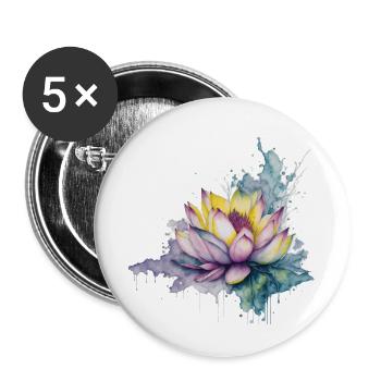 Lotus - Buttons small 1''/25 mm (5-pack) - white - Front