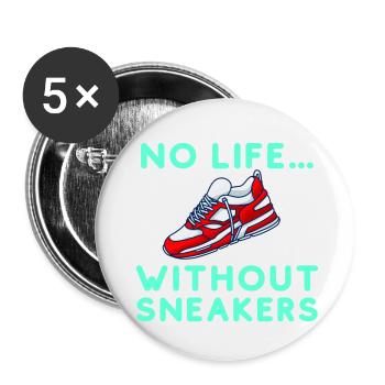 Sneaker logo mit Spruch - Buttons klein 25 mm (5er Pack) - Weiß - Vorne