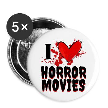 I Love Movie Statement Movies Heart Cinema Series - Lot de 5 petits badges (25 mm) - blanc - Devant