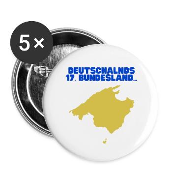 Mallorca merch - Buttons klein 25 mm (5er Pack) - Weiß - Vorne