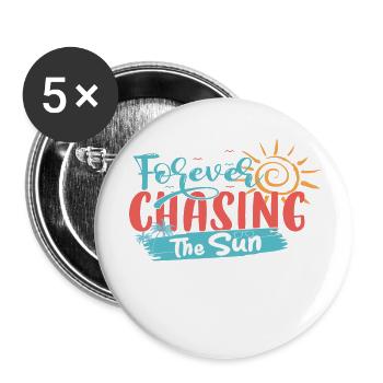 Forever Chasing the Sun - Buttons klein 25 mm (5er Pack) - Weiß - Vorne
