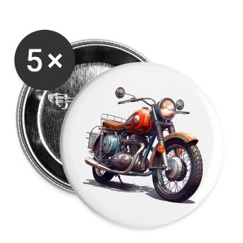 Riding a motorcycle is a way of life - Buttons small 1''/25 mm (5-pack) - white - Front
