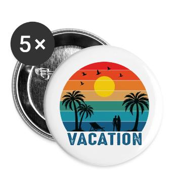 Vacation Time - Buttons small 1''/25 mm (5-pack) - white - Front