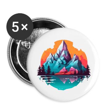 Colorful mountain panorama - Buttons small 1''/25 mm (5-pack) - white - Front