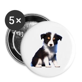 Amoureux des chiens Border Collie Propriétaires de chiens Chiens - Lot de 5 petits badges (25 mm) - blanc - Devant