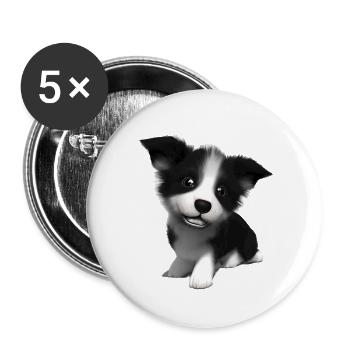 Propriétaires de chiens Border Collie Dog Lovers Dogs - Lot de 5 petits badges (25 mm) - blanc - Devant