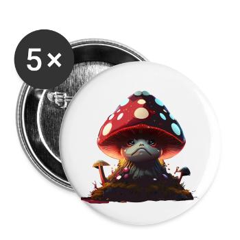 mad mushroom - Buttons small 1''/25 mm (5-pack) - white - Front
