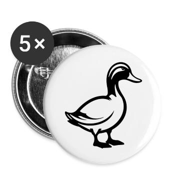 Duck Birds Ducks - Buttons small 1''/25 mm (5-pack) - white - Front