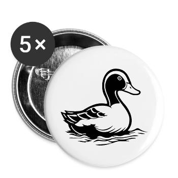 Duck Birds Ducks - Buttons small 1''/25 mm (5-pack) - white - Front