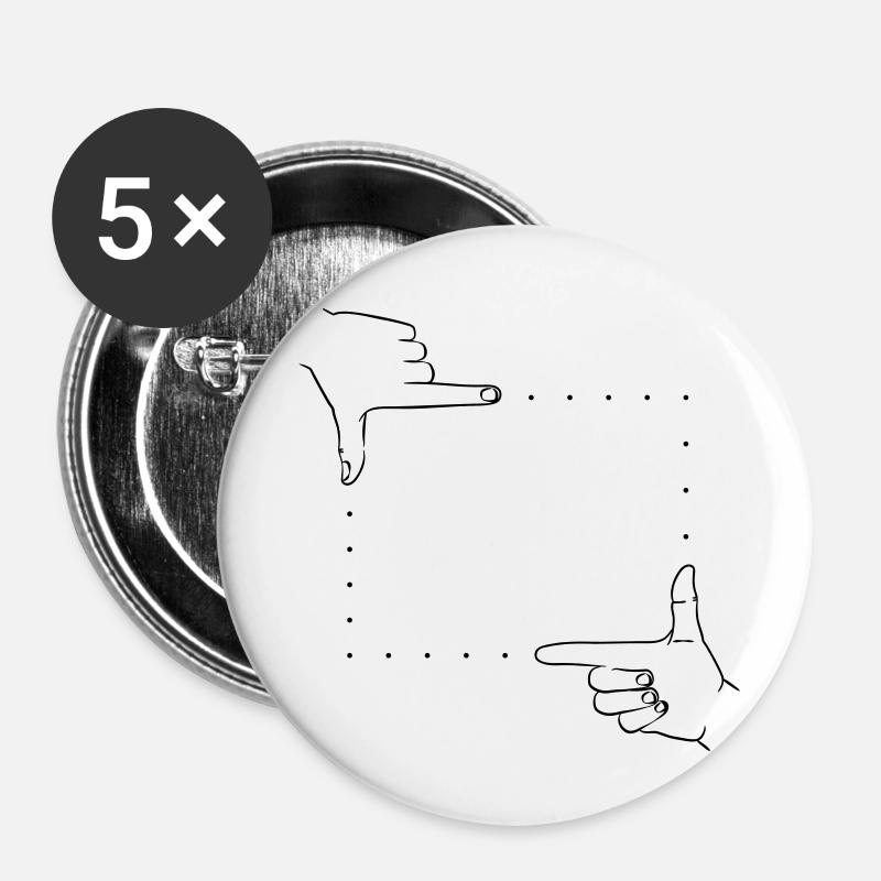 Hand Signals Image Detail - Buttons small 1''/25 mm (5-pack) - white