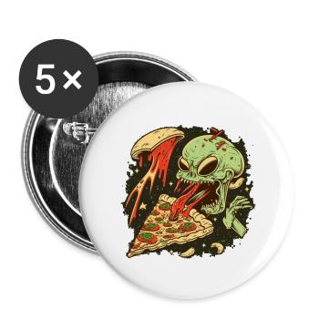 pizzalien - Buttons small 1''/25 mm (5-pack) - white - Front