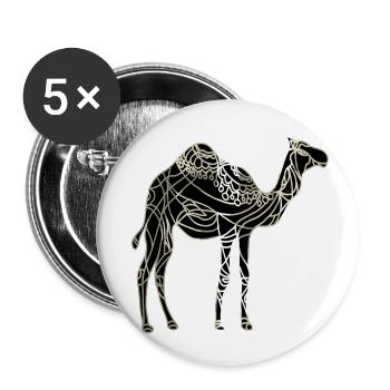 Chameau - Lot de 5 petits badges (25 mm) - blanc - Devant