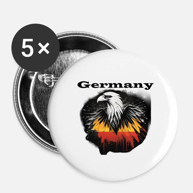 Germany - Buttons small 1''/25 mm (5-pack) - white