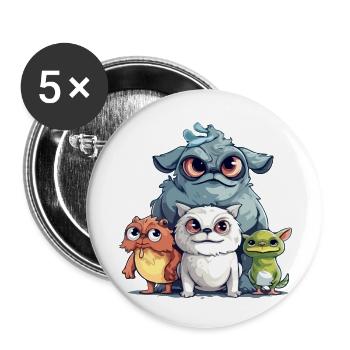 Les streums n°1 - Lot de 5 petits badges (25 mm) - blanc - Devant