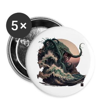 léviathan - Lot de 5 petits badges (25 mm) - blanc - Devant