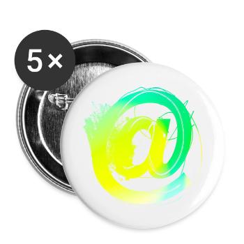 Internet email www drôle de mème grunge tech leters - Lot de 5 petits badges (25 mm) - blanc - Devant