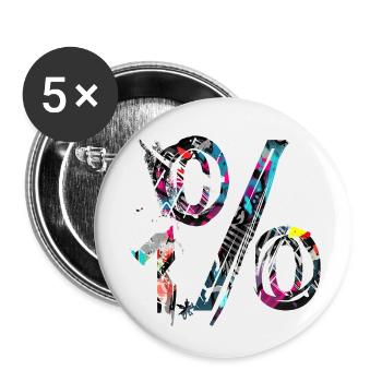 Internet email www drôle de mème grunge tech leters - Lot de 5 petits badges (25 mm) - blanc - Devant