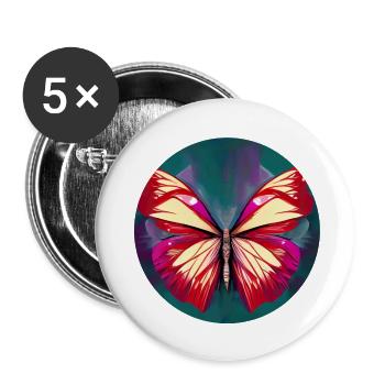 Abstract Butterfly - Illustration - Buttons klein 25 mm (5er Pack) - Weiß - Vorne