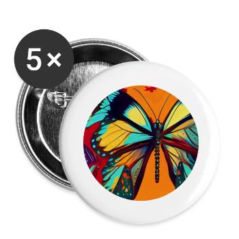 Abstract Butterfly - Illustration - Buttons klein 25 mm (5er Pack) - Weiß - Vorne