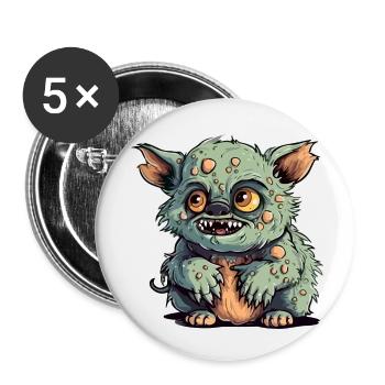Zouli le streum - Lot de 5 petits badges (25 mm) - blanc - Devant