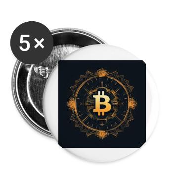 bitcoin logo modern stylish desgin black gold - Buttons klein 25 mm (5er Pack) - Weiß - Vorne