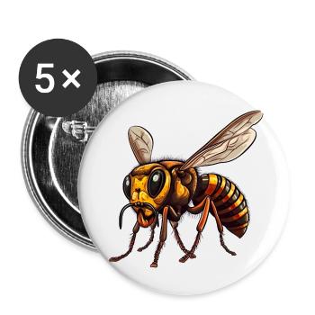 Ceux qui ont des frelons n’ont pas de guêpes - Lot de 5 petits badges (25 mm) - blanc - Devant
