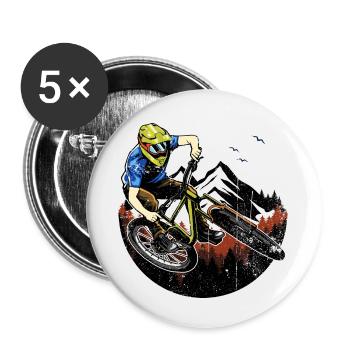 Peak Rider Mountainbike Action - Buttons klein 25 mm (5er Pack) - Weiß - Vorne
