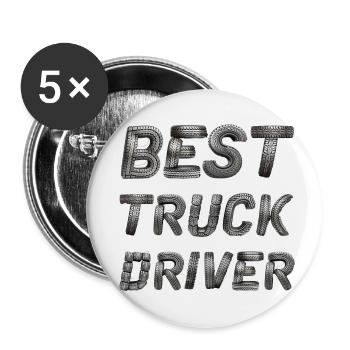 TruckDriver & Truck Driver & Truck - Buttons small 1''/25 mm (5-pack) - white - Front