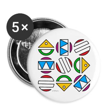 Millésime 1980 - Lot de 5 petits badges (25 mm) - blanc - Devant