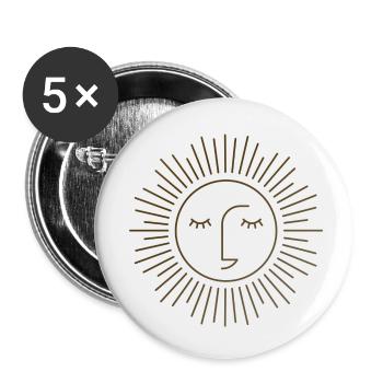 sonne gesicht yoga sonnengott liebe glück sommer - Buttons klein 25 mm (5er Pack) - Weiß - Vorne