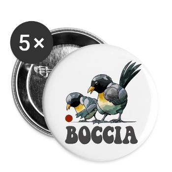 Boccia player bird with boccia balls Boccia - Buttons small 1''/25 mm (5-pack) - white - Front