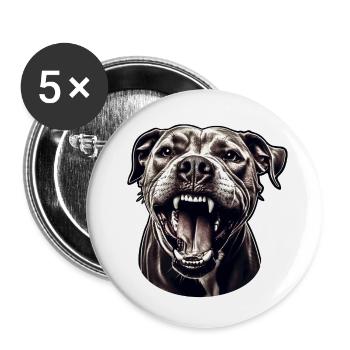 Pitbull – Strength and loyalty in one - Buttons small 1''/25 mm (5-pack) - white - Front