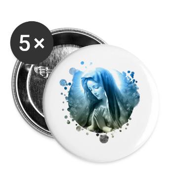 Holly Mary Maria Madonna Mariana Virgin Mary Holy - Buttons small 1''/25 mm (5-pack) - white - Front