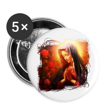 Holly Mary Maria Madonna Mariana Virgin Mary Holy - Buttons small 1''/25 mm (5-pack) - white - Front