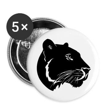 Panther Predator Jungle Wildcat - Buttons small 1''/25 mm (5-pack) - white - Front