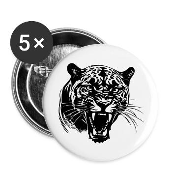 Panther Predator Jungle Wildcat - Buttons small 1''/25 mm (5-pack) - white - Front