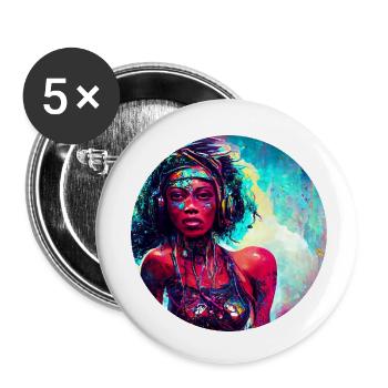 Colorful Abstract Woman Art - Buttons klein 25 mm (5er Pack) - Weiß - Vorne