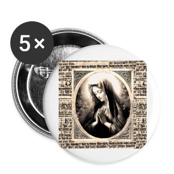 Holly Mary Maria Madonna Mariana Virgin Mary Holy - Buttons small 1''/25 mm (5-pack) - white - Front