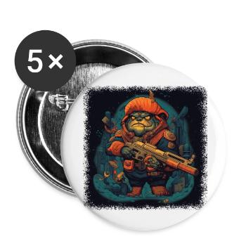 animal geek cool pet beaver tshirt present - Buttons klein 25 mm (5er Pack) - Weiß - Vorne