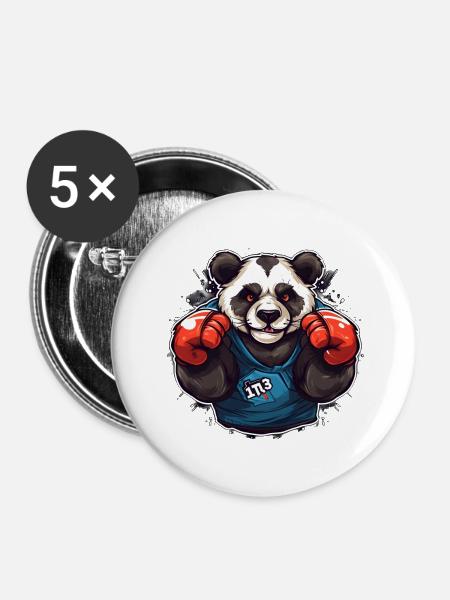 Panda-Boxmeister - Buttons klein 25 mm (5er Pack) - Weiß