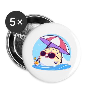 Pufferfish Paradise - Buttons small 1''/25 mm (5-pack) - white - Front