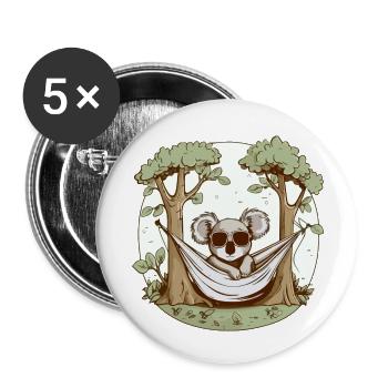 Arki der Koala - Buttons klein 25 mm (5er Pack) - Weiß - Vorne