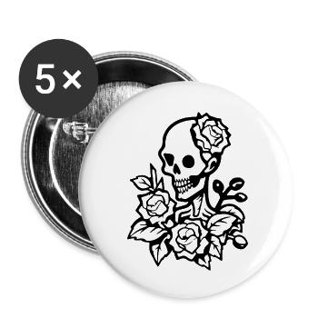 Zombie Untoter Halloween Horror - Buttons klein 25 mm (5er Pack) - Weiß - Vorne