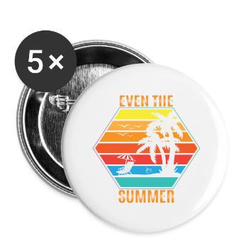 Even the Summer - Buttons small 1''/25 mm (5-pack) - white - Front