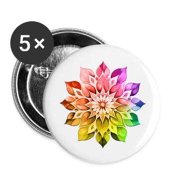 Hippie soul groovy Summer time Good vibes 70s 80s - Buttons small 1''/25 mm (5-pack) - white - Front